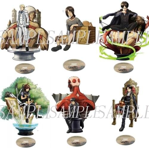 Anime Attack on Titan Eren Jäger Rival Ackerman Erwin Smith Acrylic Stand Figure Display Model Plate Tabletop Decor Collection