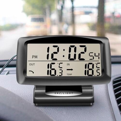 Car Home Electronic Digital Display Clock Thermometer Outdoor Indoor And Meter Dual Auto LCD Temperature Sensors Backlight P5W6