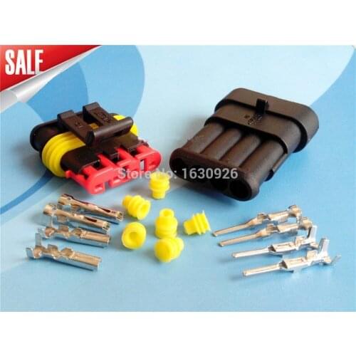 Free shipping 10 kit 4 Pin Way Pin Way Waterproof Electrical Wire Connector Plug car part