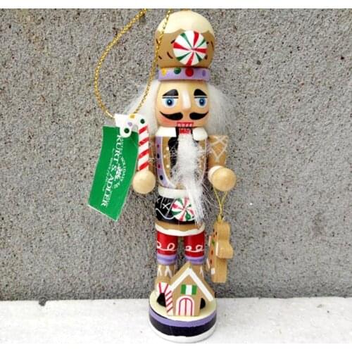 Free shipping 12cm new wooden cartoon Candy people European and American wind puppet christmas nutcracker doll child gift