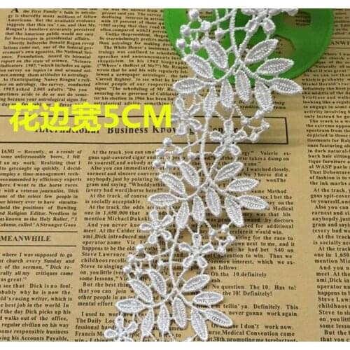 Free Shipping 15Yards Chemical Sewing Lace Trim Bridal Dress Embroidered White Ribbon Lace Black Lace Fabric