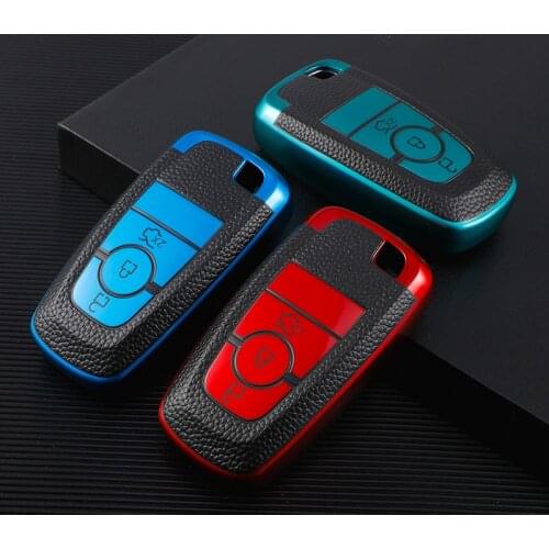Car Key Case Cover fob for Ford Fusion Mustang Explorer F150 F250 F350 2017 2018 EcoSport Edge S-MAX Ranger Lincoln Mondeo fiest