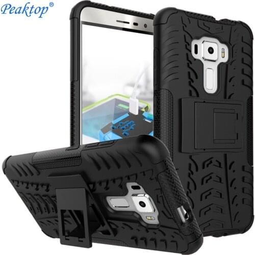 For Asus Z012D Z012DA Zenfone3 Zenfone 3 ZE552KL ZE552 KL ZE 552KL Case Hybrid Heavy Duty Armor Hard Plastic Cover Phone Stand