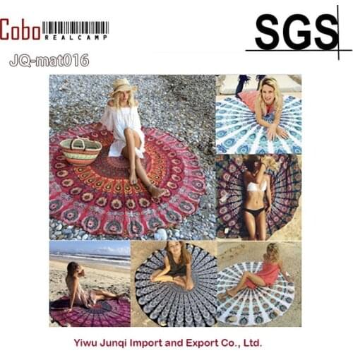 Indian Mandala Round Throw Yoga Tapestry Hippy Boho Gypsy Cotton Tablecloth Beach Towel Blanket Circle Picnic Carpet Mat