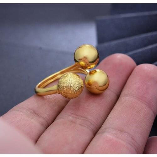 WANDO Ethiopia 24K Bead Gold color Rings Dubai rings For women Man Twist African Round Party wedding gifts Rings Hallowe gift
