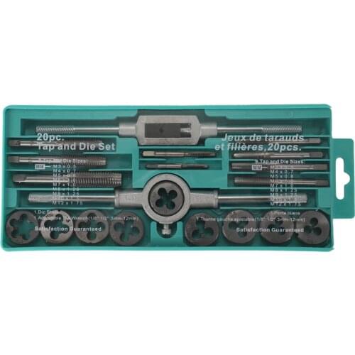 Alloy Steel Tap and Die Set with Adjustable Wrench Twisted Hand Tools Hands Screw Taps