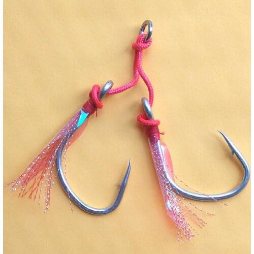 1/0 2/0 3/0 4/0 5/0 Slow Jig Hook with feather Assist Double Fish Hooks Saltwater INCHIKU All For Fishing Tackles Snap