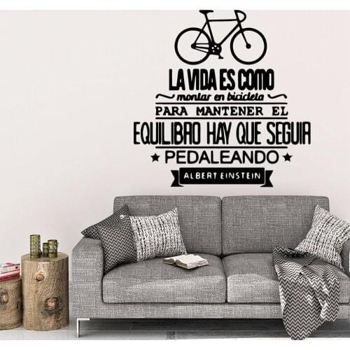 La vida es como Quote Wall Sticker Self Adhesive Vinyl Waterproof Wall Art Decal For Kids Rooms Home Party Decor Wallpaper