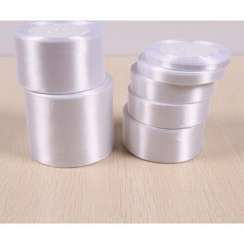 6mm 10mm 15mm 20mm 25mm 40mm 50mm White Satin Ribbons Christmas Wedding Party Decoration Gift Wrapping Ribbons 22Meters/Roll