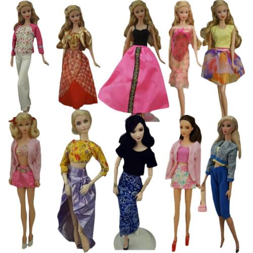 Fashion 11.5" Doll Clothes for Barbie Dress Coat Jacket Shirt Tank Top Skirt Pants Trousers Outfits Set for Barbie Accessory Toy