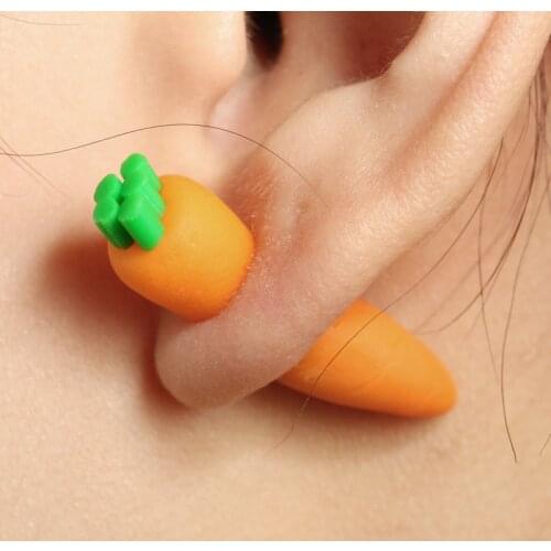 Fashion Creative Handmade Soft Pottery Dangle Earrings Lovely Cartoon Banana Carrot Funny Drop Earring For Women Jewelry brincos