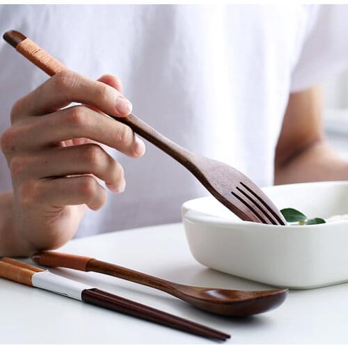 Set of 2pcs Wooden Forks 22.5cm Long Handled Salad Fork Cutlery Set Natural Wood Kitchen Forks Dinner Dessert Fork Wood Utensils