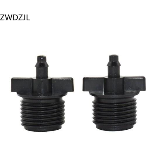 Irrigation Male Thread 1/2 to the 1/4" Barbed Connector Garden tap DN15 4/7 Hose Connector Adapter 100pcs