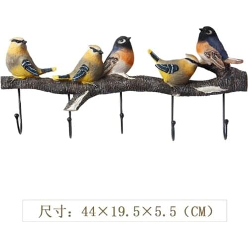 Wall Mounted Coat Rack Birds On tree Branch Hanger with 4 Hooks For Coats, Hats, Keys, Towels, Clothes Storage Hanger