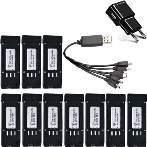 Upgraded 10Pcs 3.7V 850mAh Lipo Battery For E58 S168 JY019 RC Quadcopter Spare Parts 3.7v Drones Battery