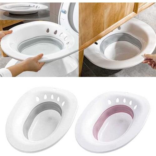 2 Pcs Durable Plastic Sitz Bath Tubs for Elderly Women Relief Avoid Squatting