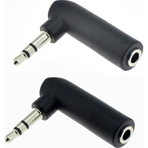 3pcs Jack 3.5mm Three Male turn Female Connector Headphone Plug Microphone 3.5mm Jack Right Angle Elbow L Type Conversion Head