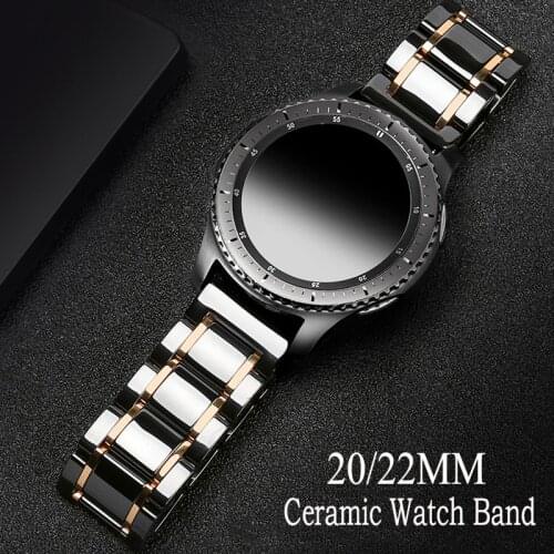 20 22mm Ceramic Watch Band For Samsung Galaxy 46MM 42mm Replacement band Active 2 44mm 40mm Gear S3 S2 Huawei gt 2e 46mm Strap