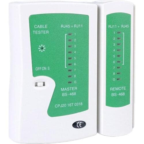 Network Cable Tester Test Cat5 Utp Ethernet Tool Cat5 6 Rj11 8P Portable Network Cable Tester Dual-purpose Tester