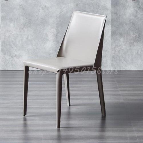 Modern Minimalist Desk Chair Makeup Chair Nordic Backrest Saddle Leather Chair Light Luxury Dining Chair Household Stool