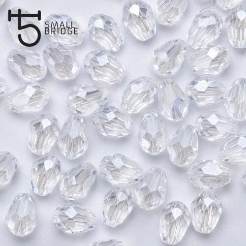 6*8mm Austria Transparent Crystal Teardrop Beads for Jewelry Making Women Diy Supplies Faceted Glass Spacer Beads Wholesale Z803