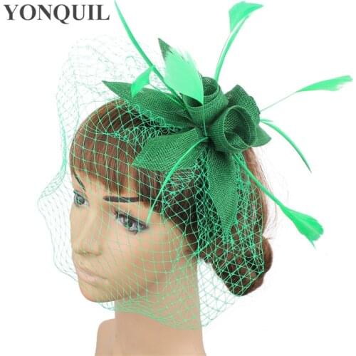 Wedding Imitation Sinamay Ladies Hats Hair Fascinator Headwear Cocktail For Women Attractive Veiling Hair Accessories Lady Party