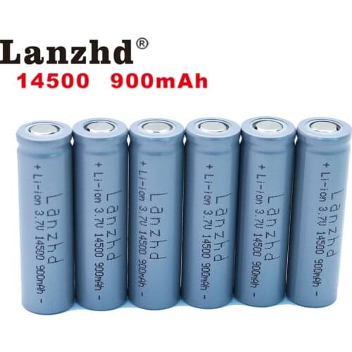1-12PCS 14500 battery 3.7V 900mAh Rechargeable Li-ion Battery for LED Flashlight Battery accumulator battery real capacity