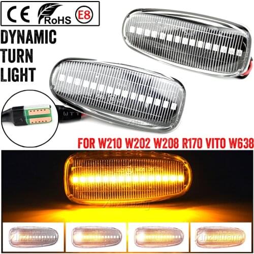 1 Set For Mercedes-BENZ E-Class W210 C-Class W202 W208 Led Dynamic Side Marker Turn Signal Light Sequential Blinker Light