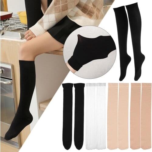 1 Pair Over Knee Thigh High Elastic Stockings Girls Fashion Opaque Womens Socks