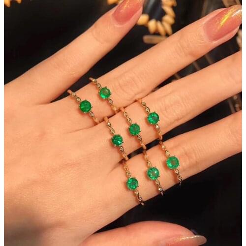 100% 925 sterling silver Natural green Emerald Rings fine Jewelry gift women wedding wholesale new plant wedding jcj3.53.5844agm