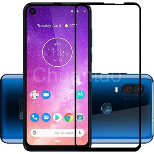 2.5D 9H Premium Tempered Glass for Motorola One Vision Full Coverage Screen Protector Protective Film for Moto One Vision