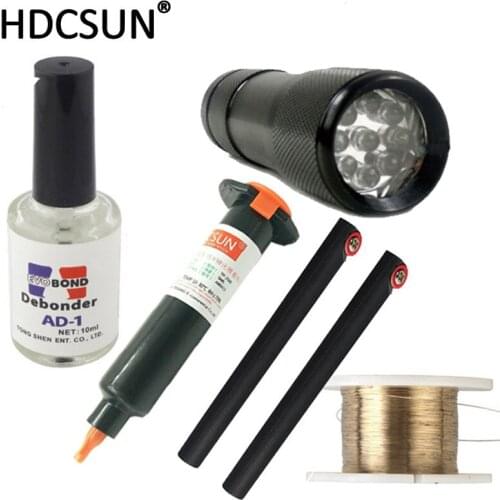 5 in 1 LOCA tp 2500 UV glue tp-2500 with Glue Remover Dispergator Screen glue Golden Cutting Wire and uv cutting light