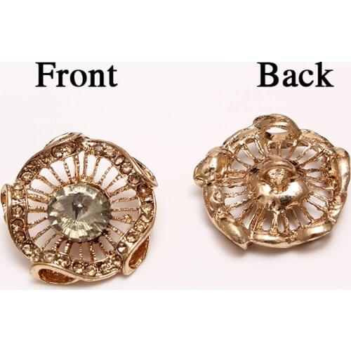 50PCS/LOT) Rose Gold Crystal Glass Rhinestone Buttons Scrapbooking Sewing Bottons ~ Great Price
