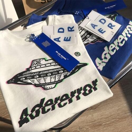 Ader error summer flying saucer short-sleeved letter printing loose design T-shirt for men and women couples