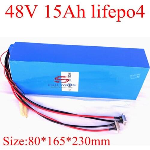 Lifepo4 48v 15ah battery with BMS for replacement 1000W 1500W bicycle scooter mountain bike citycoco Tricycle +3A Charger