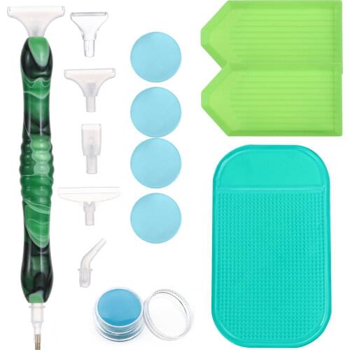 5D Resin Diamond Painting Pen Set Silicone Anti-Slip Mat Point Drill Pen Diamond Painting Clay Cross Stitch Embroidery Tools