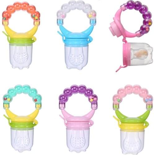 Safety Silicone Milk Fresh Fruit Nibbler Feeder for Baby Pacifier Bottle Baby Training Feeding Cup with Handle 5 Color Available
