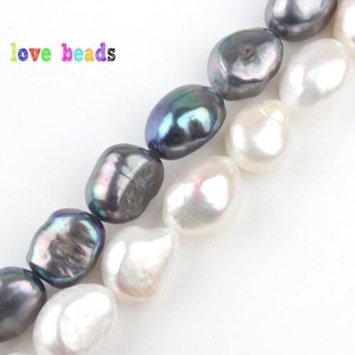 AA Natural White Black Pearls Beads 10-11mm Real Freshwater Pearl Bead Loose Pearl For DIY Bracelet Necklace Jewelry Making