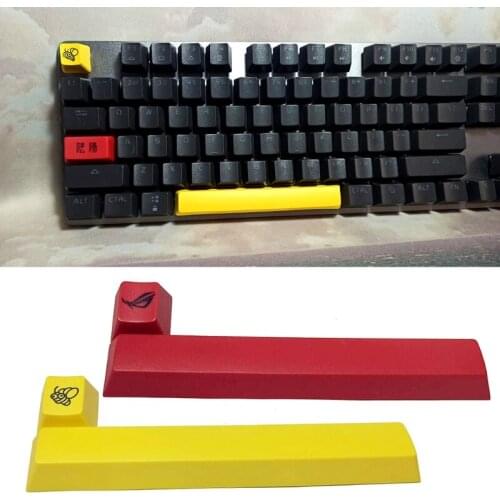 Cherry Profile PBT 6.25U Space Keycap + R4 Keycap for Cherry MX Mechanical Keyboard DIY Gaming Player Red / Yellow