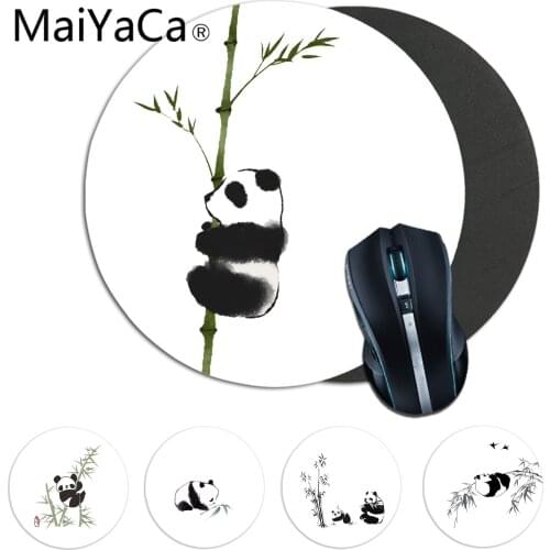 MaiYaCa panda wash painting bamboo Gaming round Mouse Pad Computer Mats gaming Mouse pad Rug For Laptop Notebook gamer desk pad