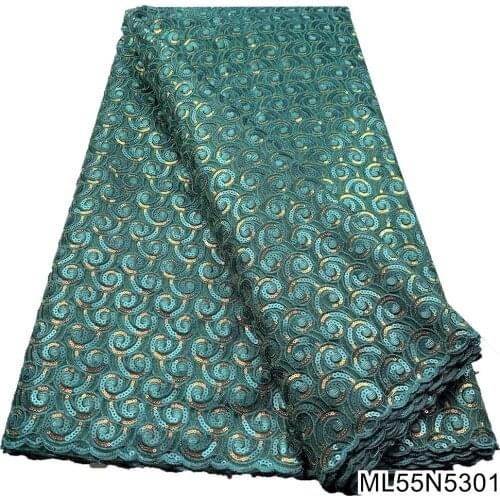 BEAUTIFICAL High quality sequins embroidered Nigerian party lace newest African organza mesh lace fabric for dress ML55N53
