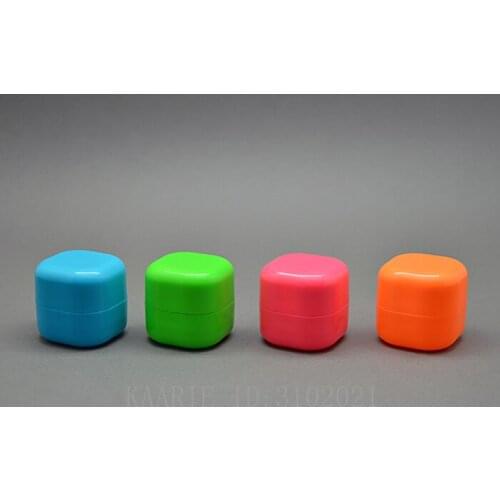 7G 50pcs/lot Cute Square Cosmetic Lipstick Container, DIY Plastic Portable Lip Balm Storage Bottle, Lively Lip Rouge Sub Package