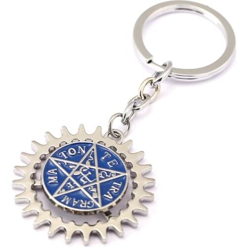 MS Jewelry Black Butler Keychain Rotatable Evil Eyes Key Ring Holder Gift Chaveiro Car Key Chain Pendant Anime Souvenir