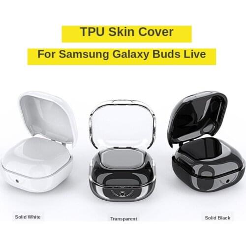Soft TPU Earphone Cases for Samsung Galaxy Buds Live Clear Skin Cover Solid Color Shockproof Protective Cases Headphone Shell