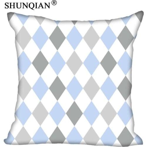New Custom Argyle Pattern Pillowcase zipper Two sides 35x35cm 40x40cm 45x45cm 50x50cm 60x60cm Custom your image