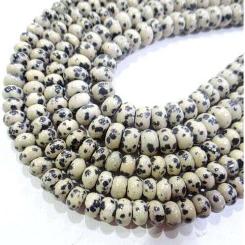 Wholesale Natural stone Dalamatian jaspe Rondelle Beads 4*6mm 5*8mm Spacer Beads For Jewelry Making Bracelet Accessories