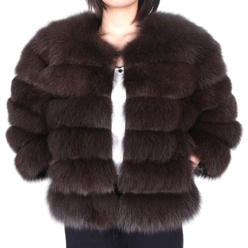 Maomaokong2019 new winter Jacket womens thick fur coat Real fox leather jacket High quality fox coat round neck Warm coat