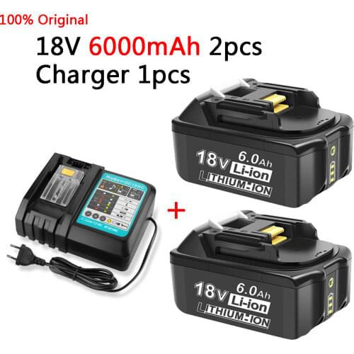 For Makita 18V 12000mAh Rechargeable Power Tools Battery with LED Li-ion Replacement LXT BL1860B BL1860 BL1850+3A Charger