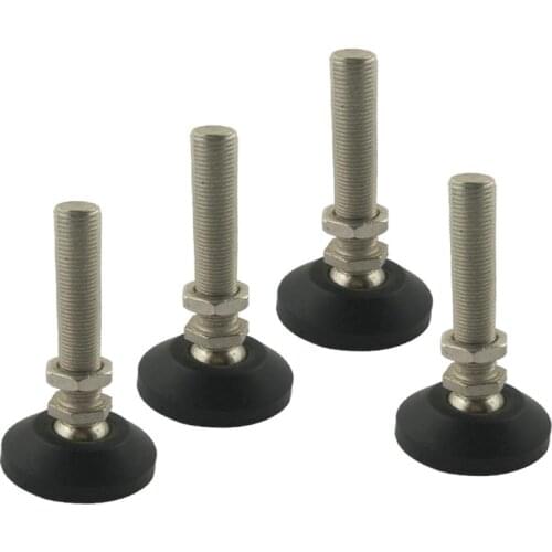 4pcs M8x50mm Adjustable Foot Cups Reinforced Nylon Base 50mm Diameter Articulated Feet M8 Thread Leveling Foot