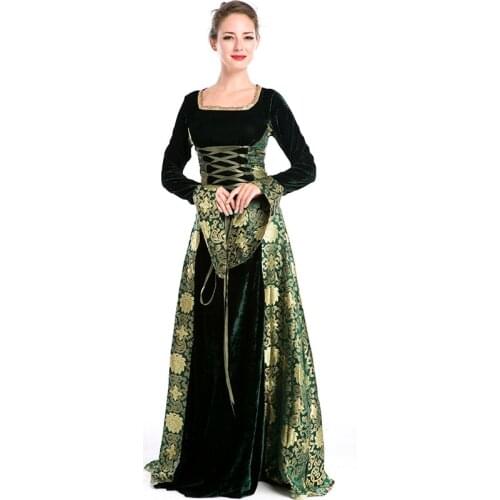 Sexy Halloween Costumes European Medieval Robe Costumes European and American Stage Performance Costumes
